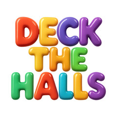 PNG Colorful festive holiday typography.