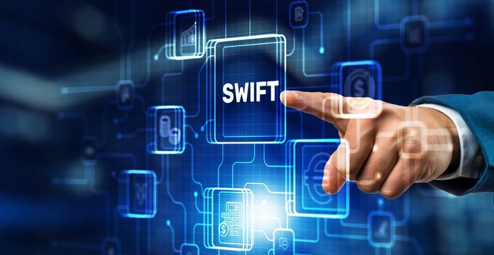 Society for Worldwide Interbank Financial Telecommunication. SWIFT Banking concept