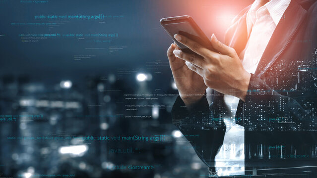 A business professional engages with a smartphone amidst a vibrant urban landscape. The image highlights the fusion of technology and connectivity in modern communication. Xenic - Powered by Adobe