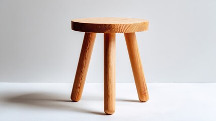 Simple wooden threelegged stool