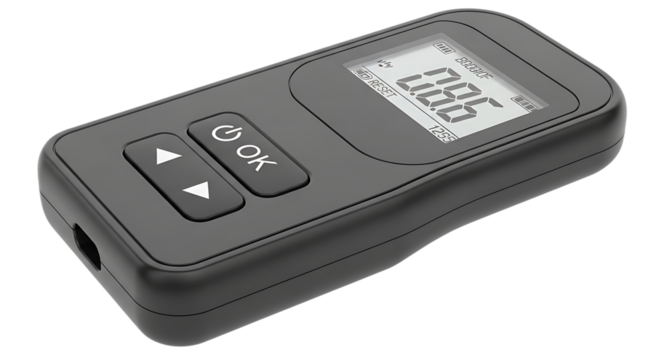 Breathalyzer, Digital with LCD Screen and Control Buttons isolated on a transparent background, cutout, PNG