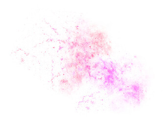 Abstract Colorful Powder Explosion. Nebula Galasy on Transparent Background