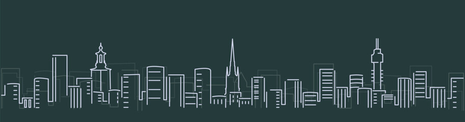 Stockholm Simple Lines Skyline on Dark Background