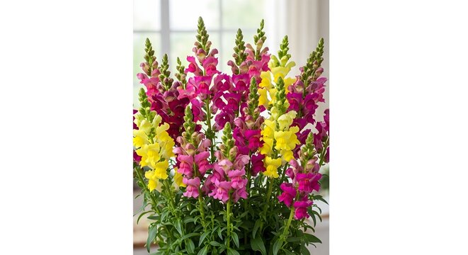 Vibrant snapdragon flowers in mixed colors bloom beautifully, bringing joy and natural elegance to any setting.