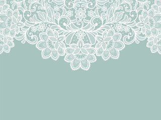 Template frame  design for card. White vector lace flower