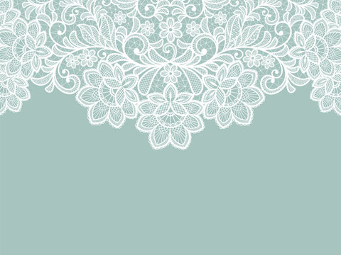 Template frame  design for card. White vector lace flower
