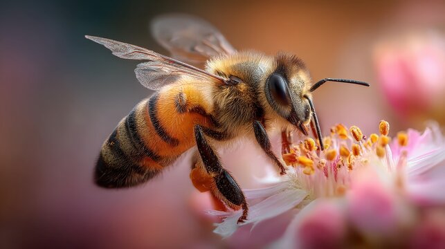 honeybee on a flower - Powered by Adobe