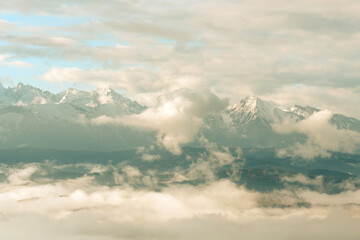clouds over the mountains