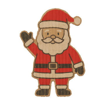 PNG Festive cardboard Santa illustration