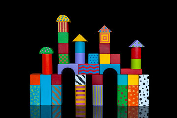 Architecture wooden blocks