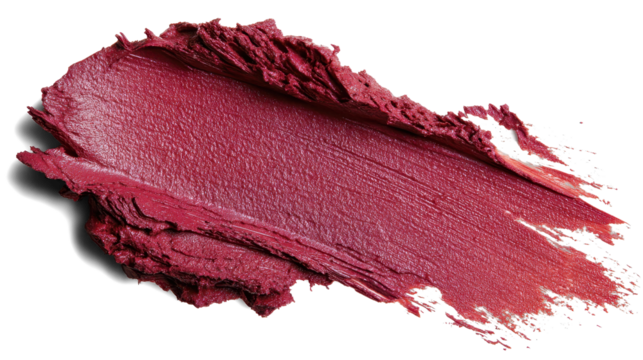 Deep plum cream blush swatch, rich and creamy with soft sheen, isolated on white background. Transparent background