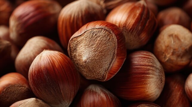 close up of hazelnuts - Powered by Adobe