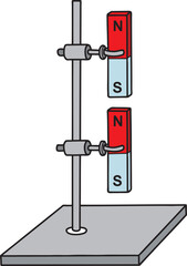 make magnets by induction vector illustration isolated on white background