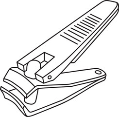 nail clipper line vector illustration isolated on white background