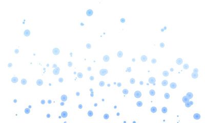 Abstract blue bubbles background floating spheres in various sizes simple vector illustration isolated on white
