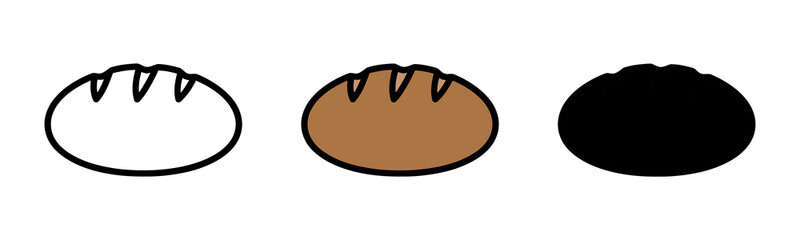 Graphic Set of Loaf Icons Depicting Crust and Interior Texture