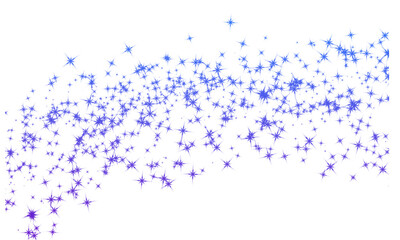 Sparkling stars background gradient blue and purple glitter effect isolated on white for festive designs and magical themes