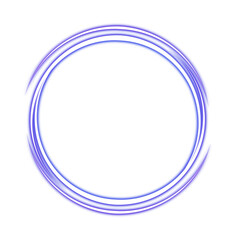 Blue glowing circular ring design with transparent background
