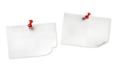 Colored stickers attached tape, red pushpin and metal paper clip. Collection of different color...