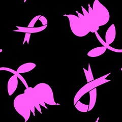 Breast cancer month seamless pink ribbon day mammogram pattern for medical accessories and medicine textiles