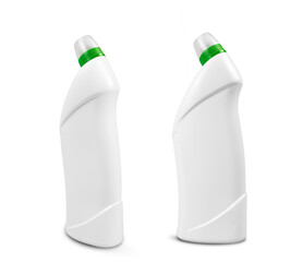 white bottles display, symmetrical greencapped container setup, two identical white containers with vibrant green lids arranged in balanced studio layout for marketing and online sales