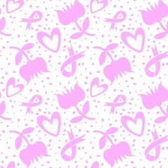 Breast cancer month seamless pink ribbon day mammogram pattern for medical accessories and medicine textiles