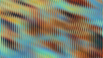 Ribbed glass background with refraction effect. Reeded glass with iridescent gradient. Abstract background