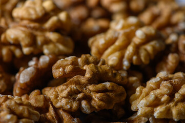 Background of Georgian Walnut Kernels in Tbilisi Market Style Texture and Authenticity
