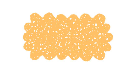 Groovy retro hatched orange rectangle border with crayon sketch outline and chalk shading. Graphic frame and y2k style bring a playful background with creative accent for any decorative frame use.