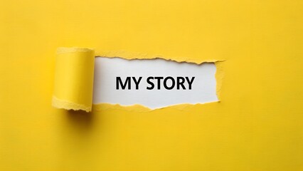 Unveiling your unique story with vibrant yellow paper reveal, perfect for personal branding, memoir projects, or inspirational messages, share your journey now
