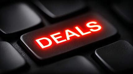 The enter button on the keyboard with the text "Deals".