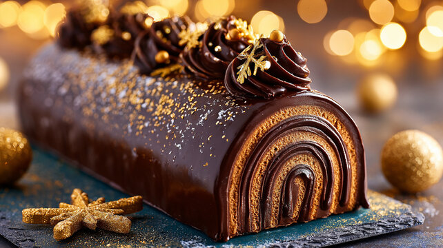 Christmas Chocolate Yule Log Cake