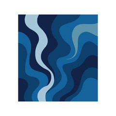 Abstract Flowing Shapes and Curves with Varied Shades of Blue Background
