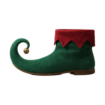 PNG Festive elf shoe with bell.