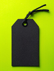 Black Friday sale tag on a lime green background — graphic concept