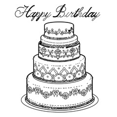 birthday cake vector illustration