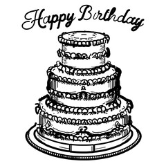 birthday cake vector illustration