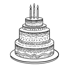 birthday cake isolated on white background