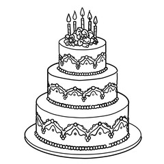 vector illustration of a birthday cake