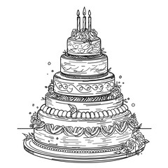 wedding cake vector illustration
