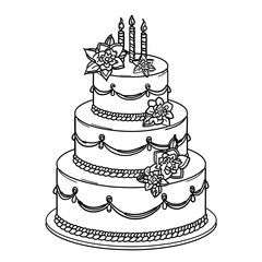 wedding cake vector illustration