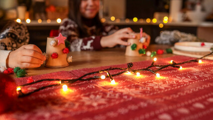 Christmas crafts: festive artwork of trees and reindeer made by children