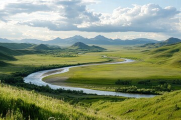 Mountain lake with turquoise water