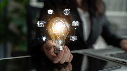 Concept of education and continuous learning. A network of e-learning resources for training, acquiring knowledge, and developing new skills for personal and professional growth. Fermion