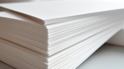 A Stack of Blank Sheets Highlighting the Texture and Cleanliness of Crisp, White Paper Ready for Use in Various Creative Projects