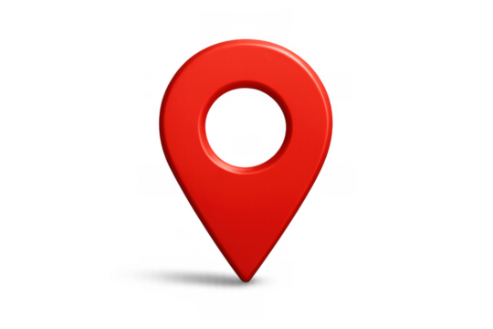 Red location pin marker symbol for mapping, navigation, gps, address, position, travel, and destination concepts - Powered by Adobe