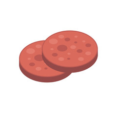 Sausage slice vector
