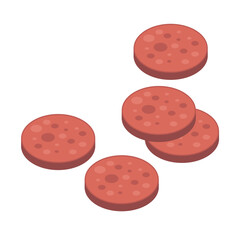 Fototapeta premium Sausage slice vector