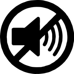 prohibition on using loudspeakers, Prohibition sign of no speakers or sound devices with sound waves symbol design illustration. 