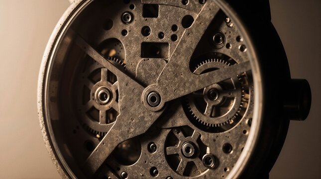 Close up of vintage watch gears and mechanism details - Powered by Adobe